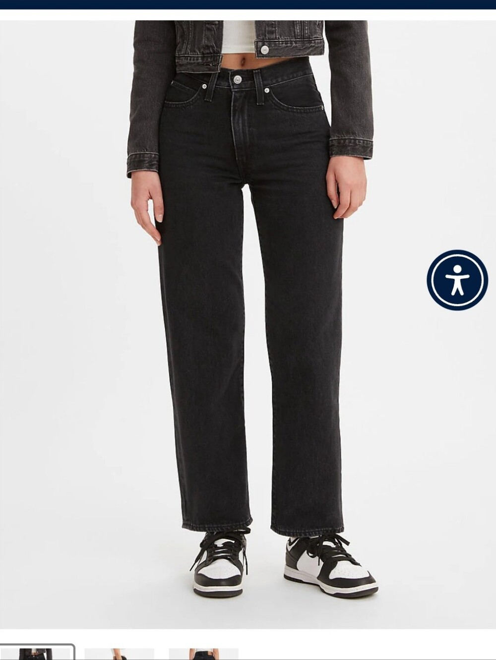 Levi's Black Straight Leg High-Rise Jeans - Women's